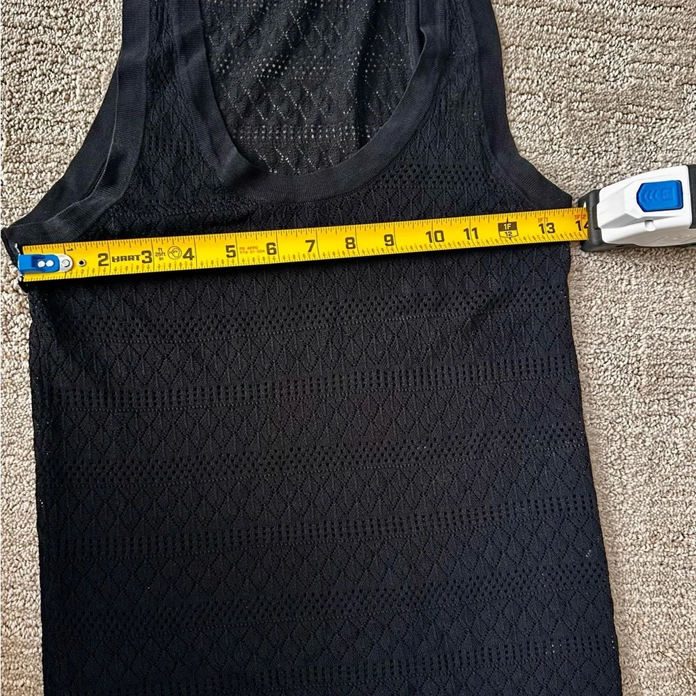 Zara Black Fitted Soft Stretch Mesh Racerback Tank Top - Picture 4 of 4